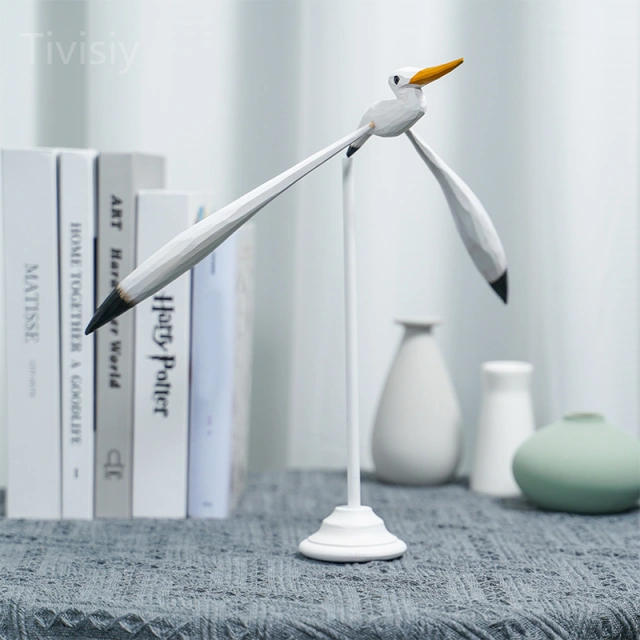 Handmade Wooden Balancing Seagull, Fun Table Decor,For Living Room, Bedroom, Study and so on